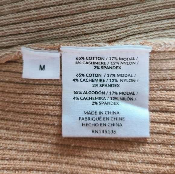 NAADAM Twisted Rib-Knit Sweater, Size Medium, Tan, NWT - Picture 13 of 16